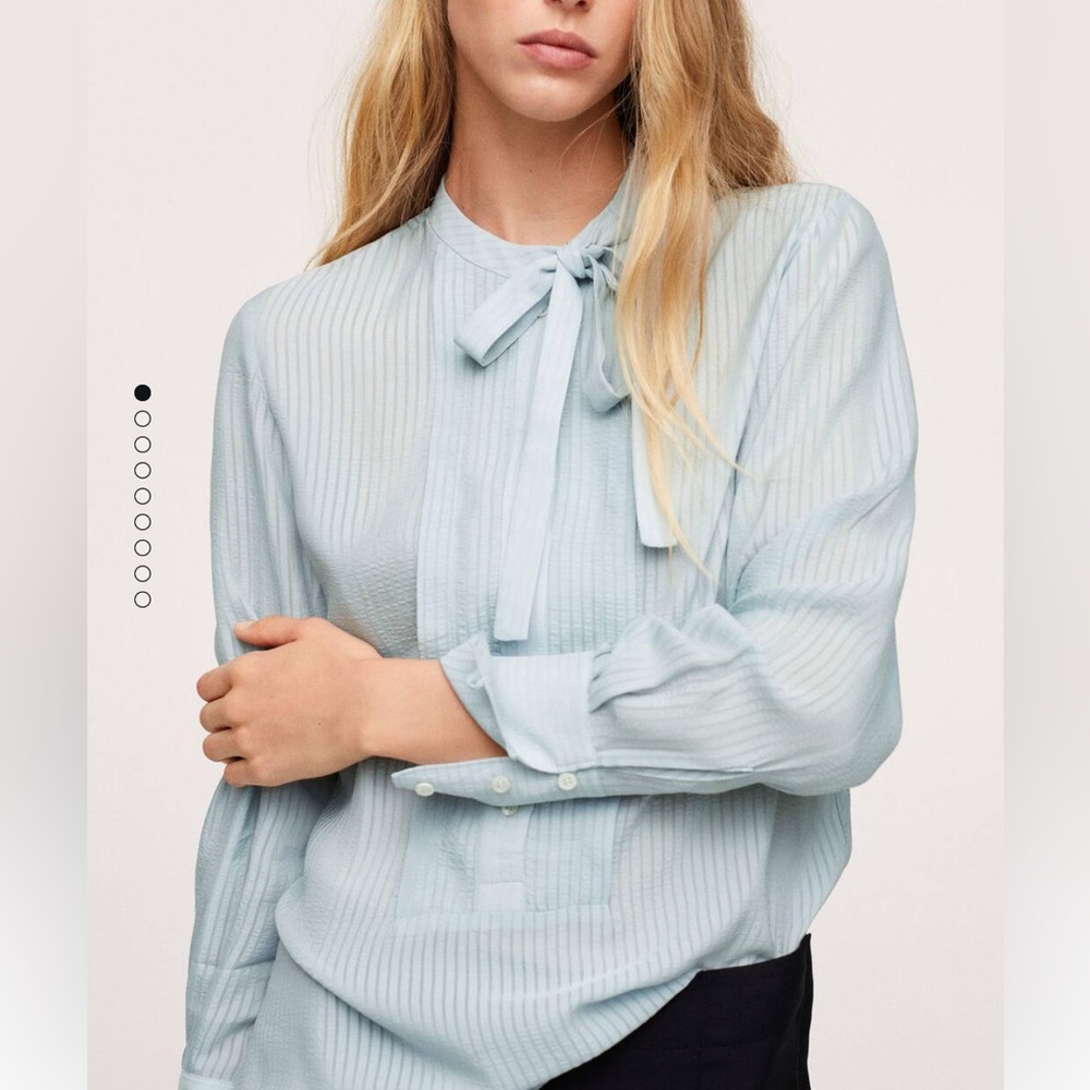 Mango tie neck blouse